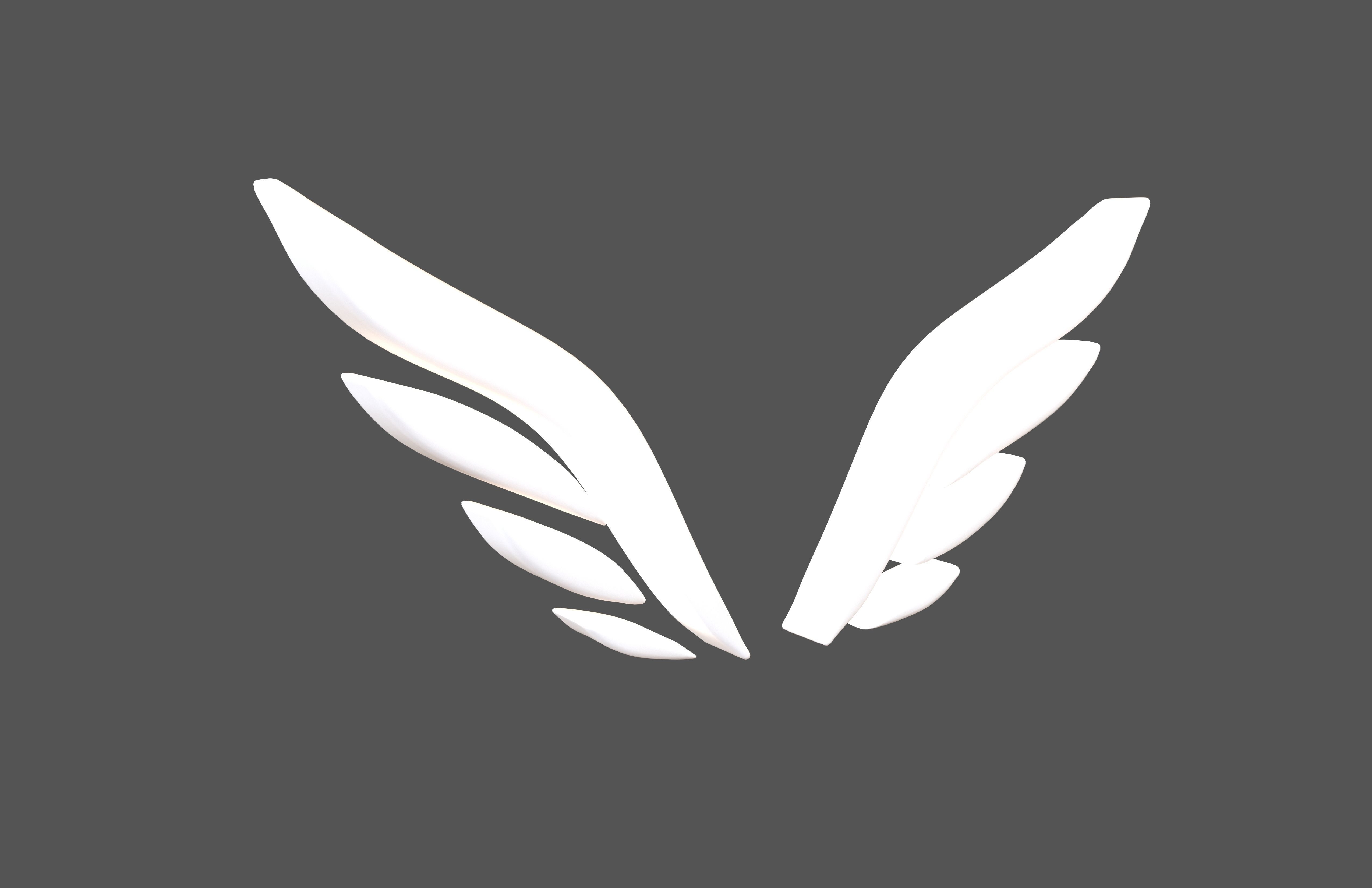 Wing Symbol v12 002 Low-poly 3D model_2