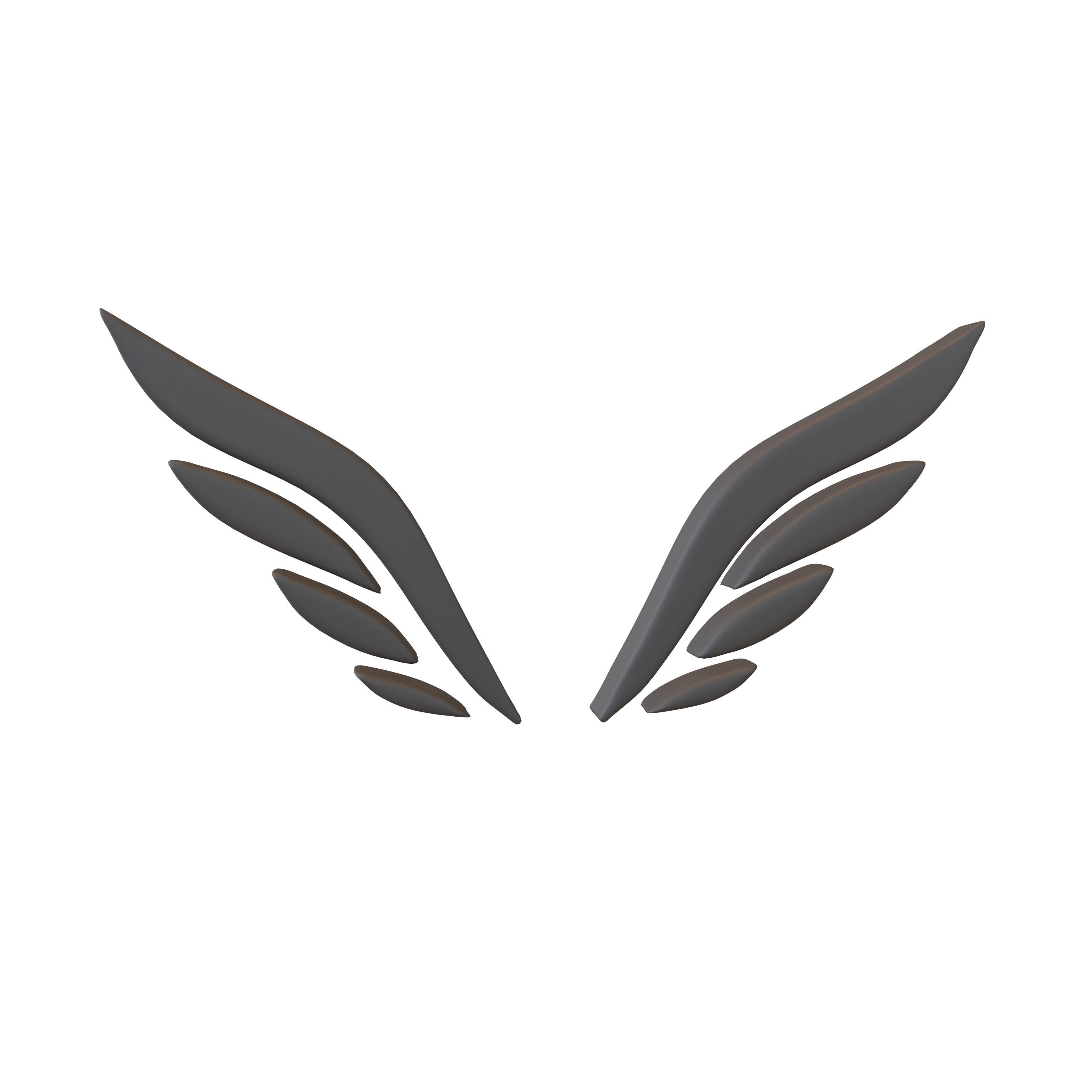 Wing Symbol v12 002 Low-poly 3D model_5