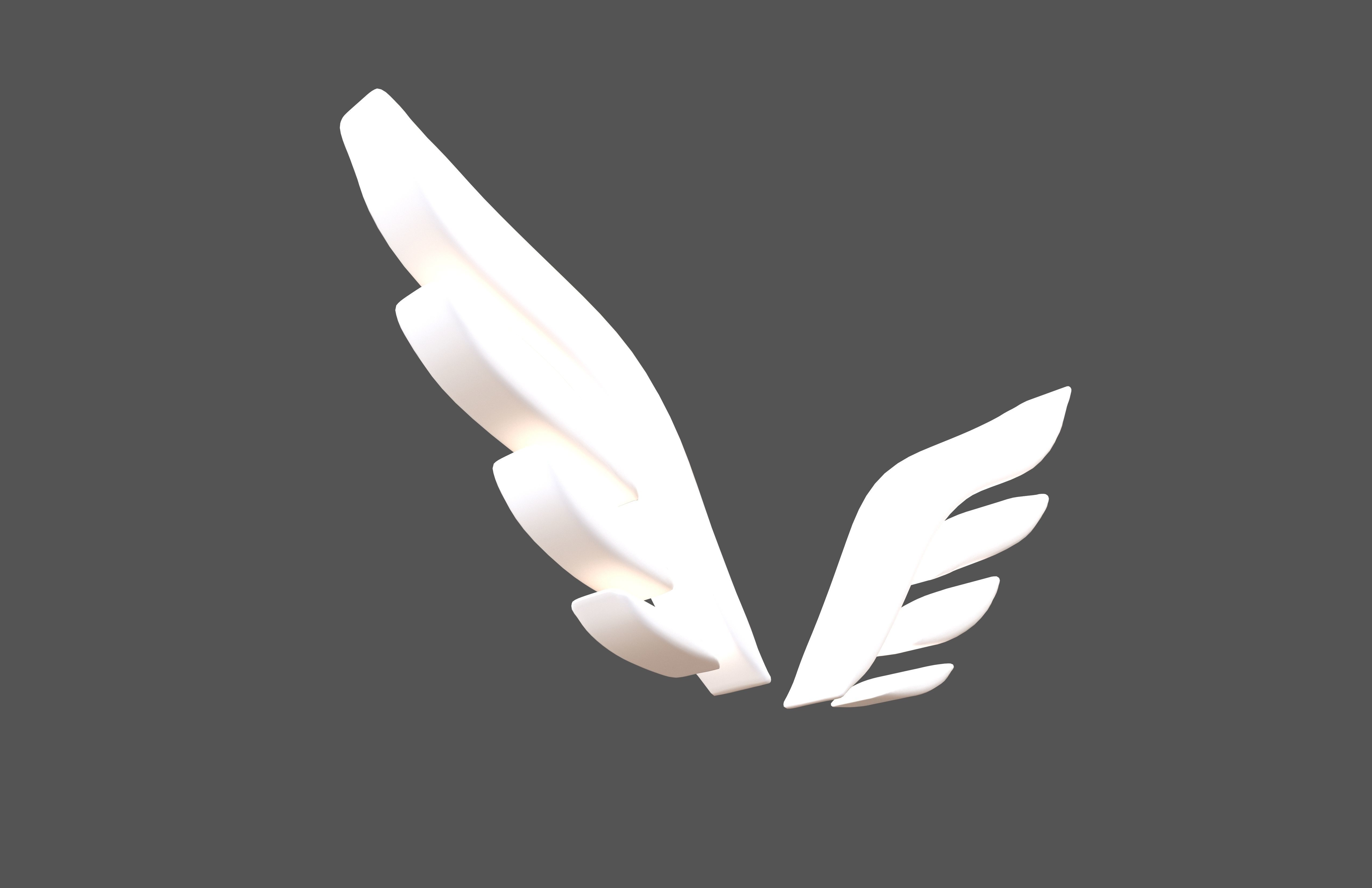 Wing Symbol v12 002 Low-poly 3D model_1