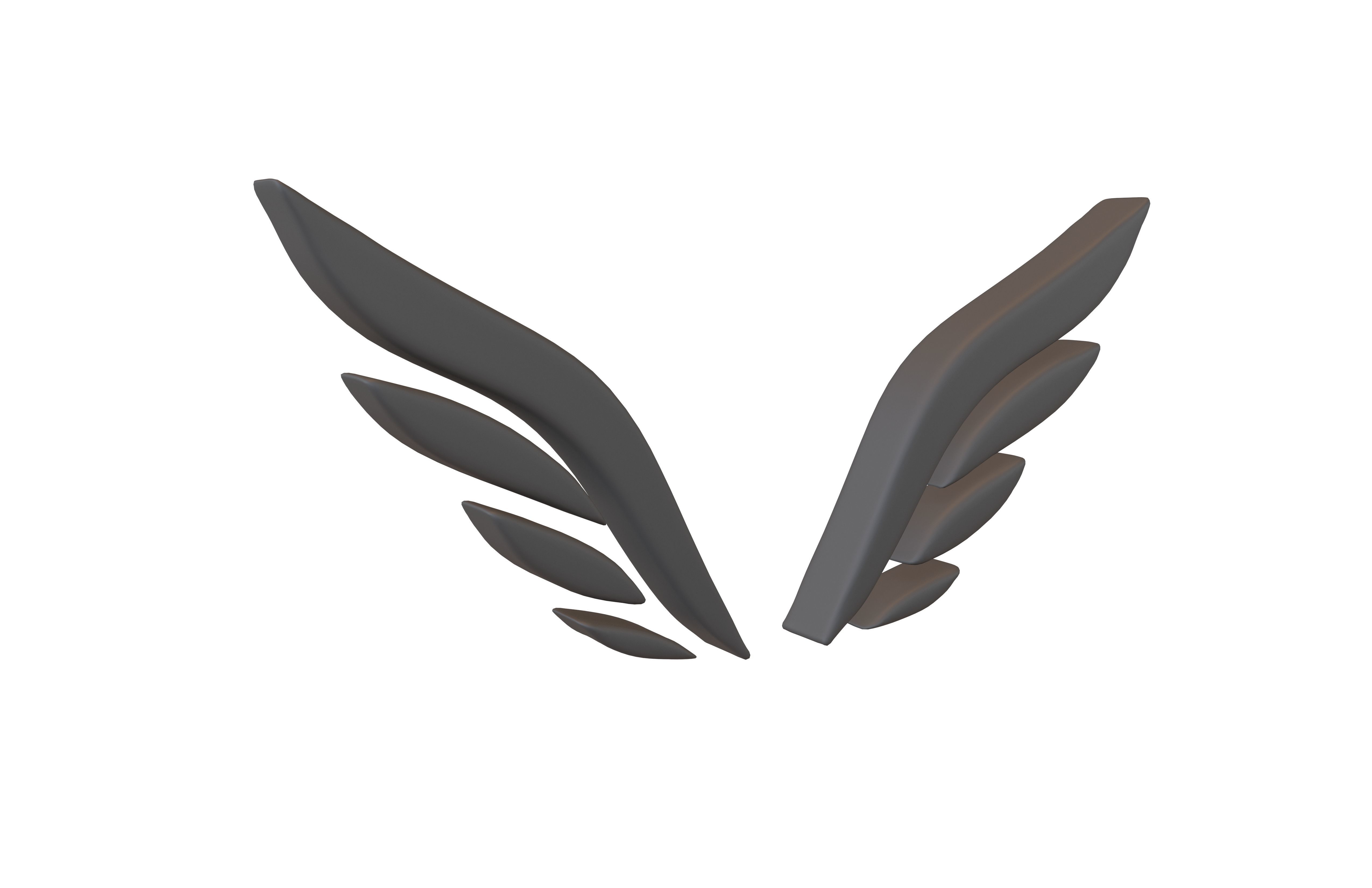 Wing Symbol v12 002 Low-poly 3D model_4