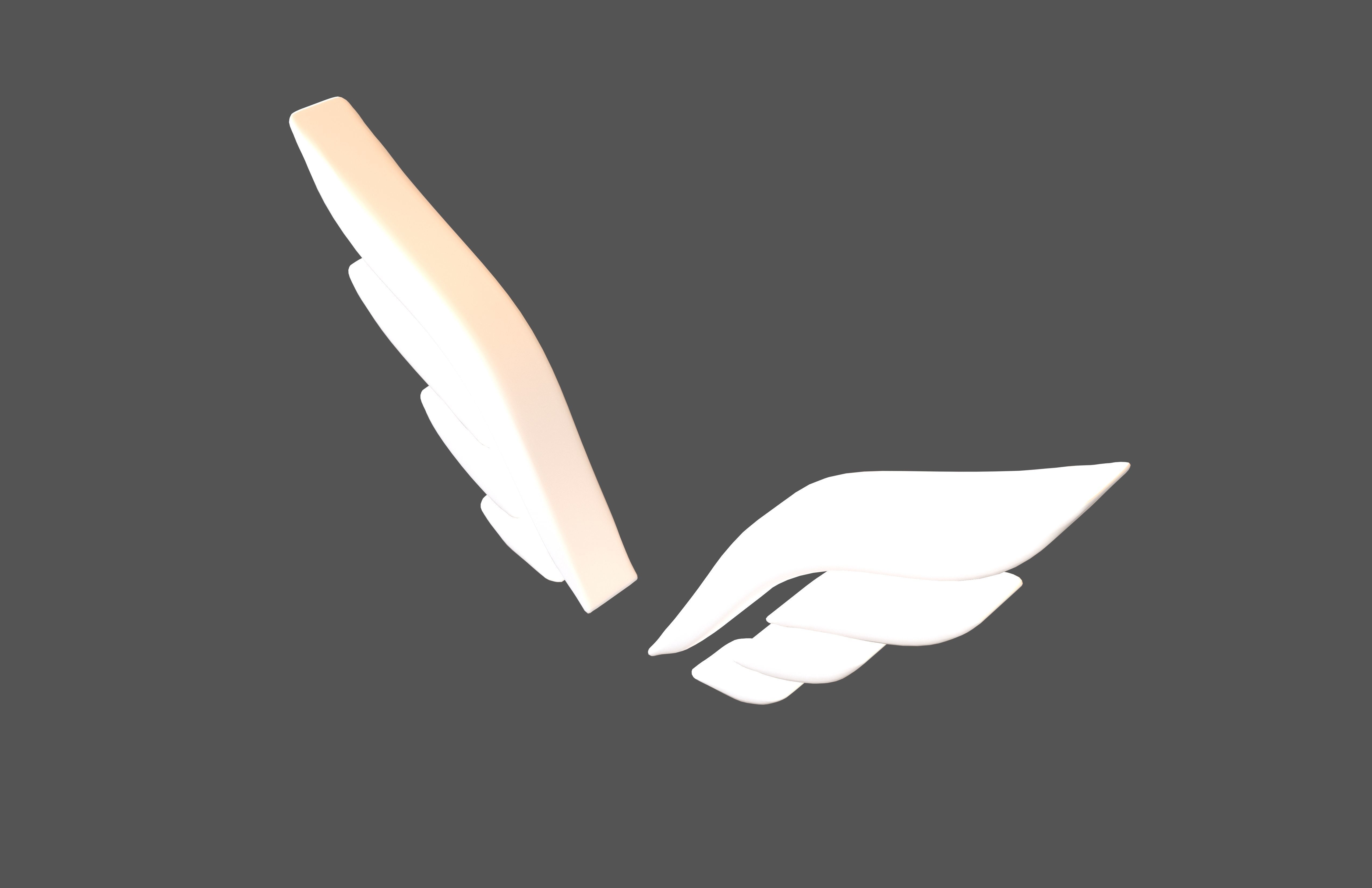 Wing Symbol v12 002 Low-poly 3D model_3