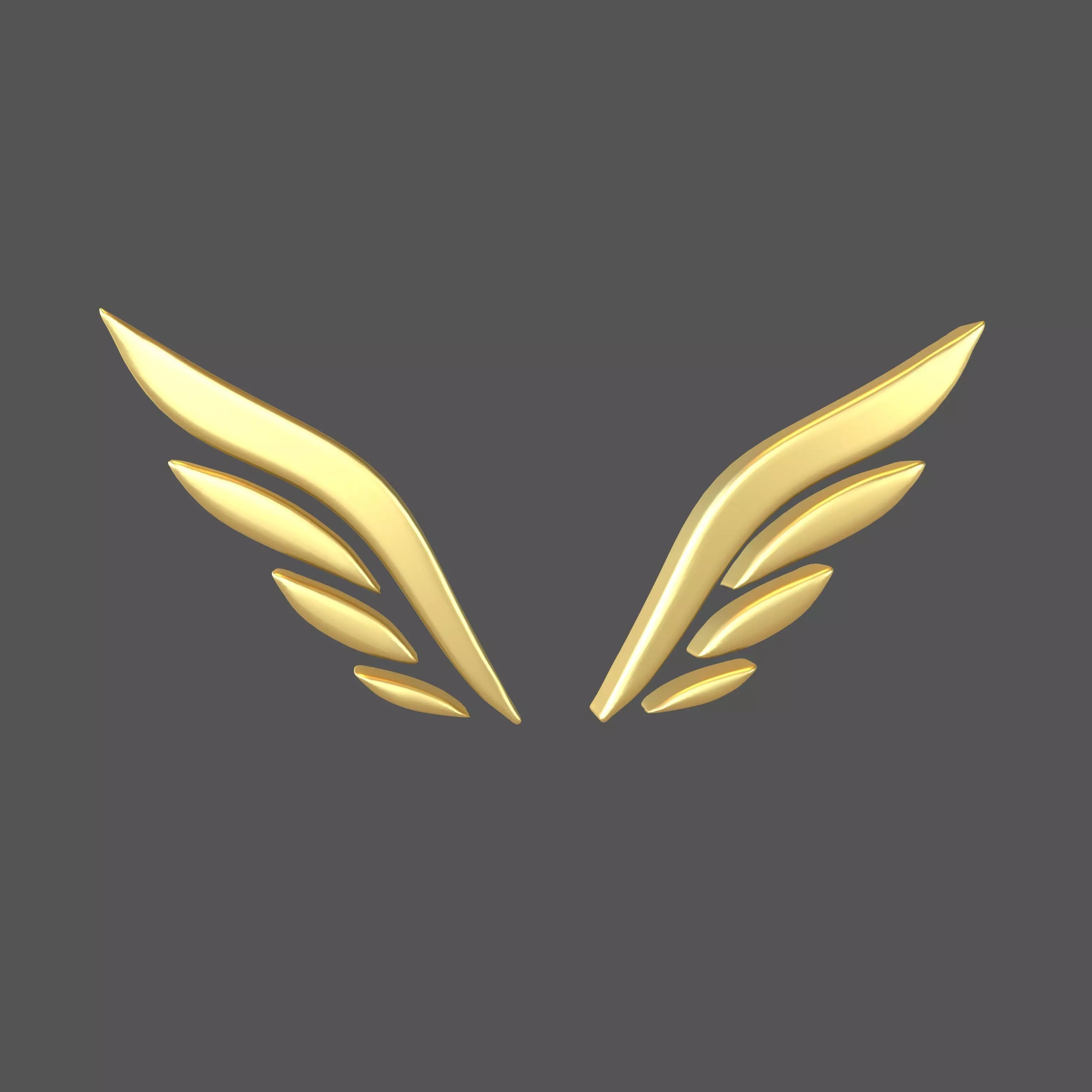Wing Symbol v12 003 Low-poly 3D model_0