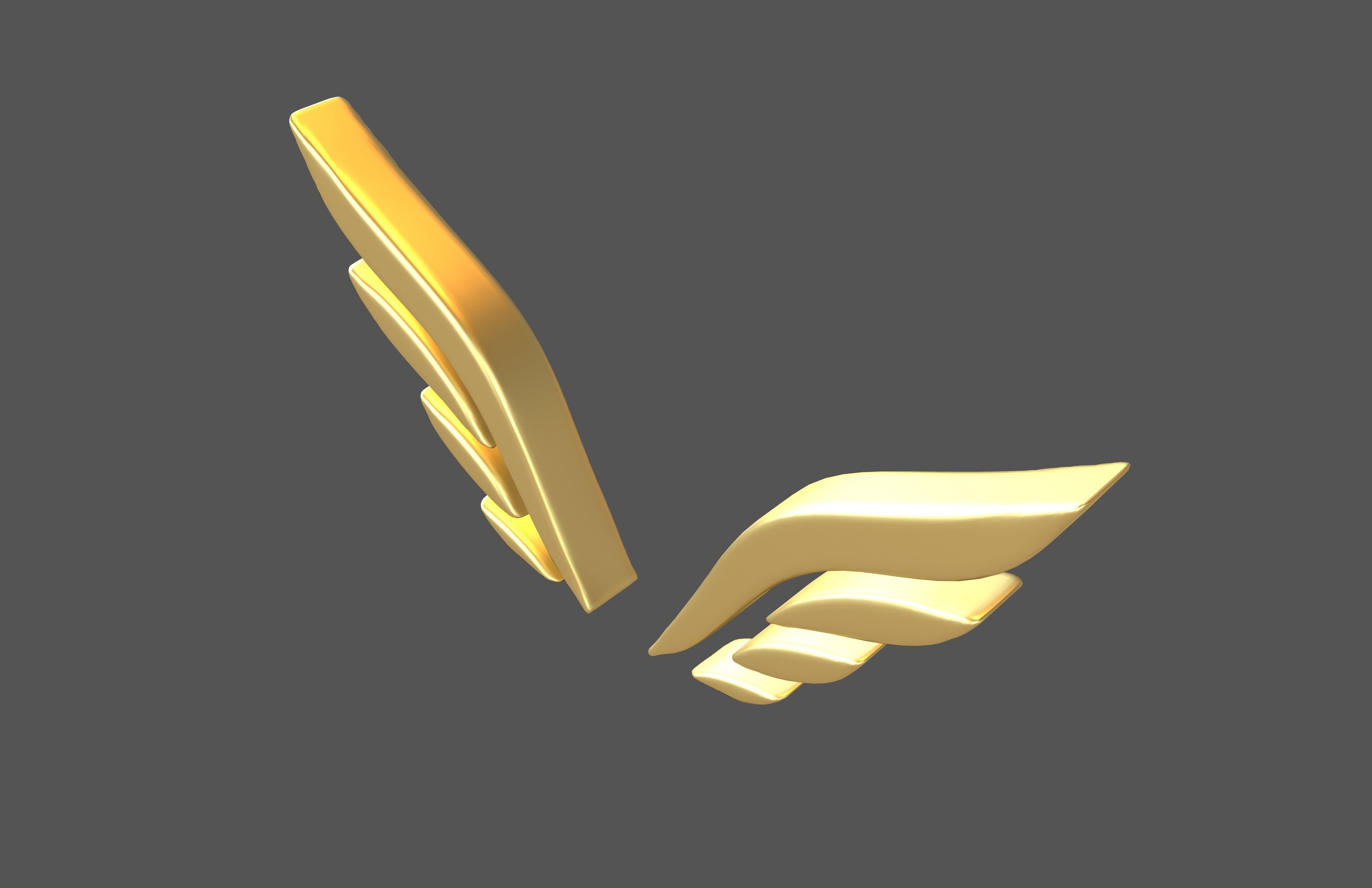 Wing Symbol v12 003 Low-poly 3D model_3
