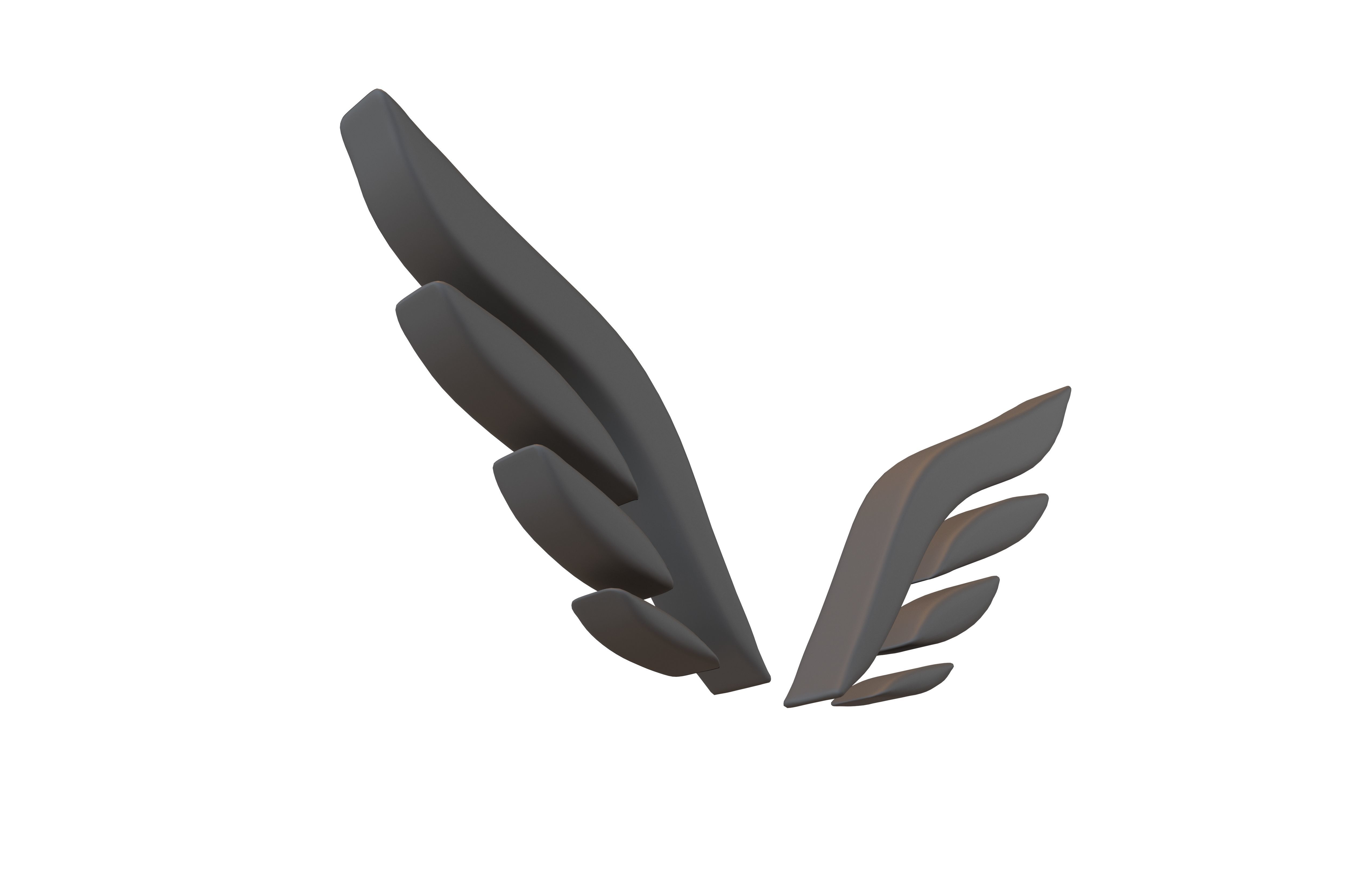 Wing Symbol v12 003 Low-poly 3D model_7