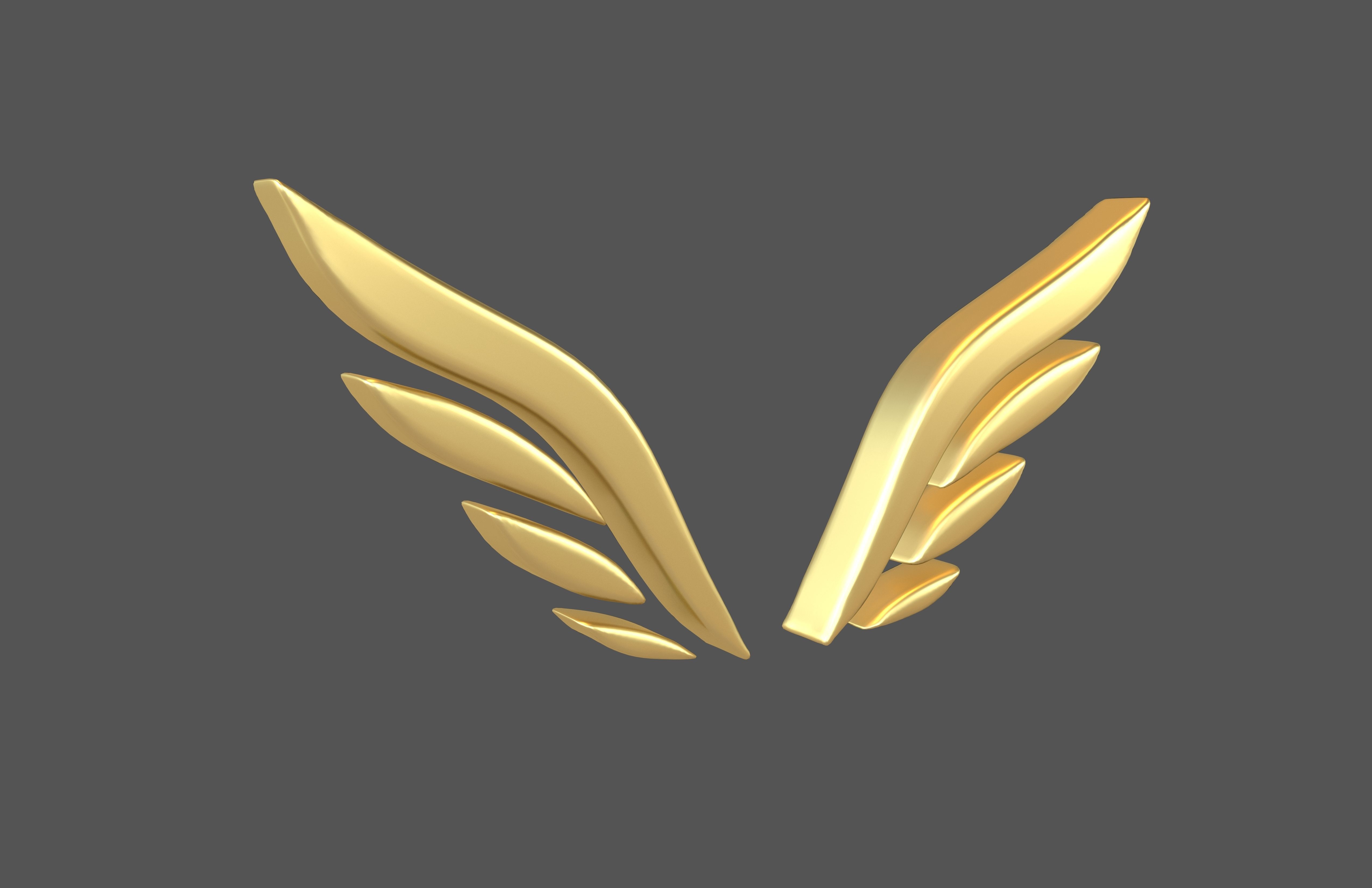 Wing Symbol v12 003 Low-poly 3D model_1