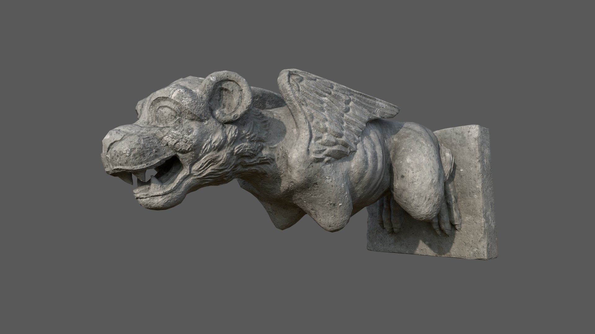 Gargoyle06 Low-poly 3D model_10