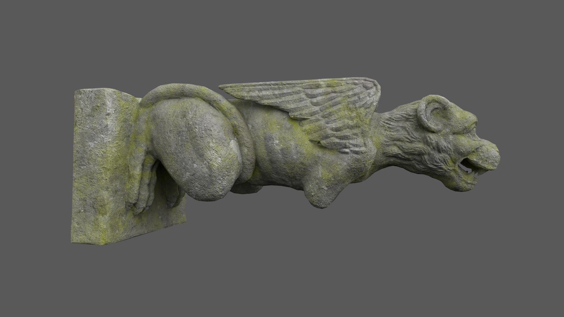 Gargoyle06 Low-poly 3D model_2