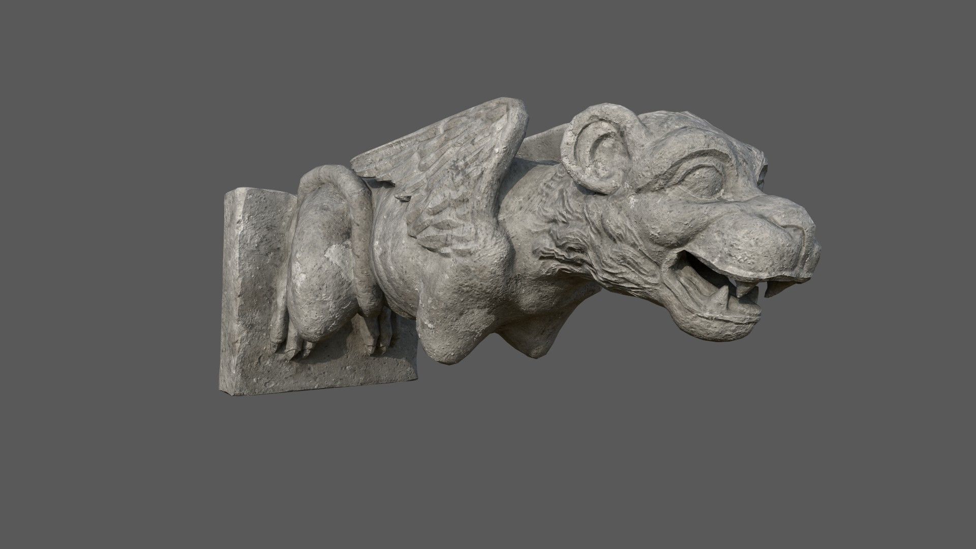Gargoyle06 Low-poly 3D model_9