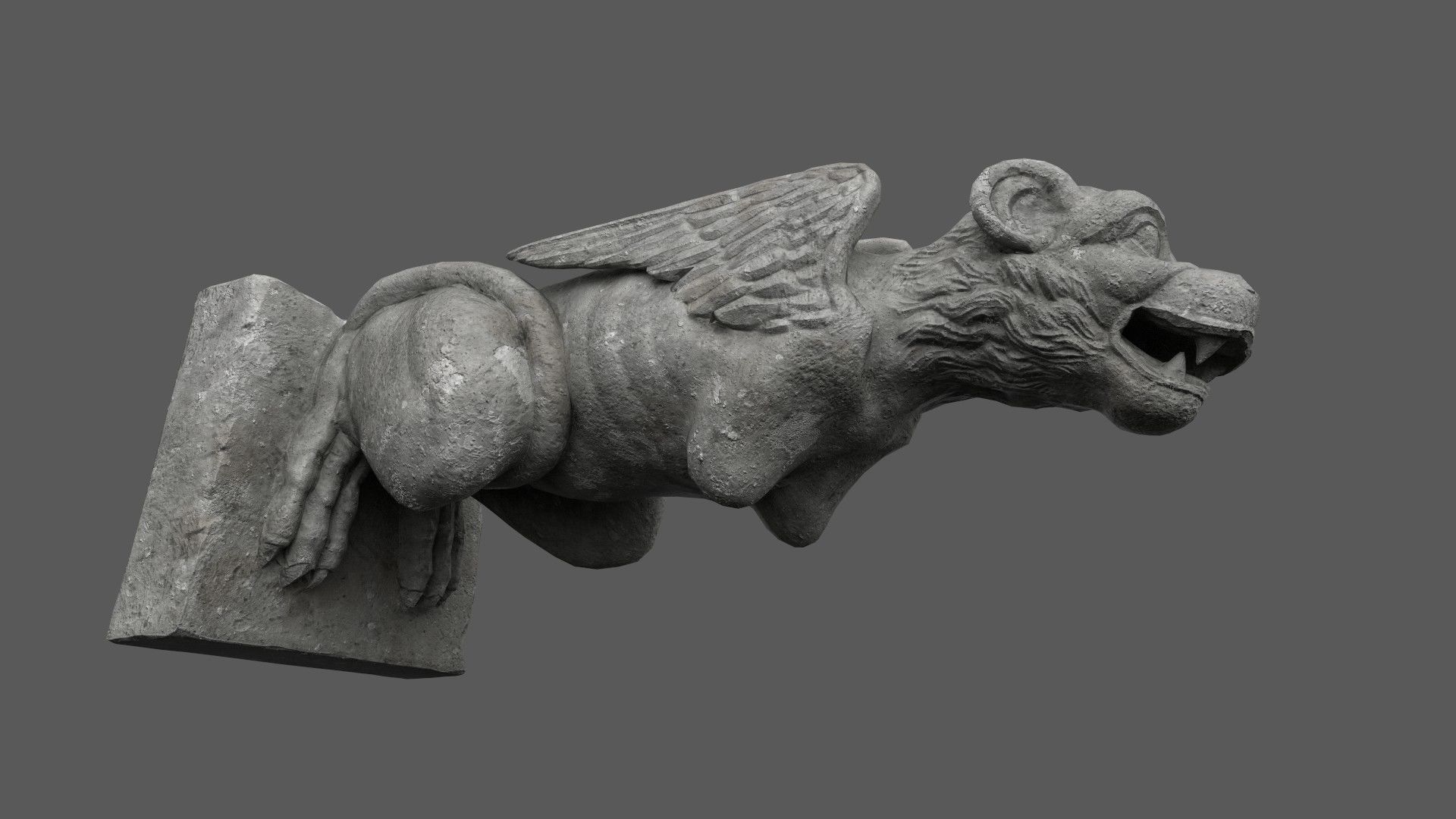 Gargoyle06 Low-poly 3D model_16