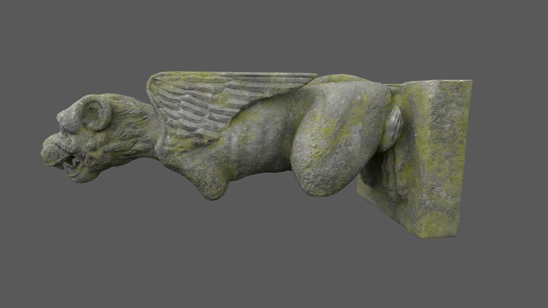 Gargoyle06 Low-poly 3D model_4