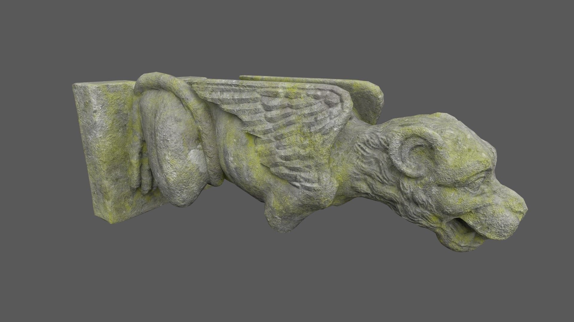 Gargoyle06 Low-poly 3D model_5