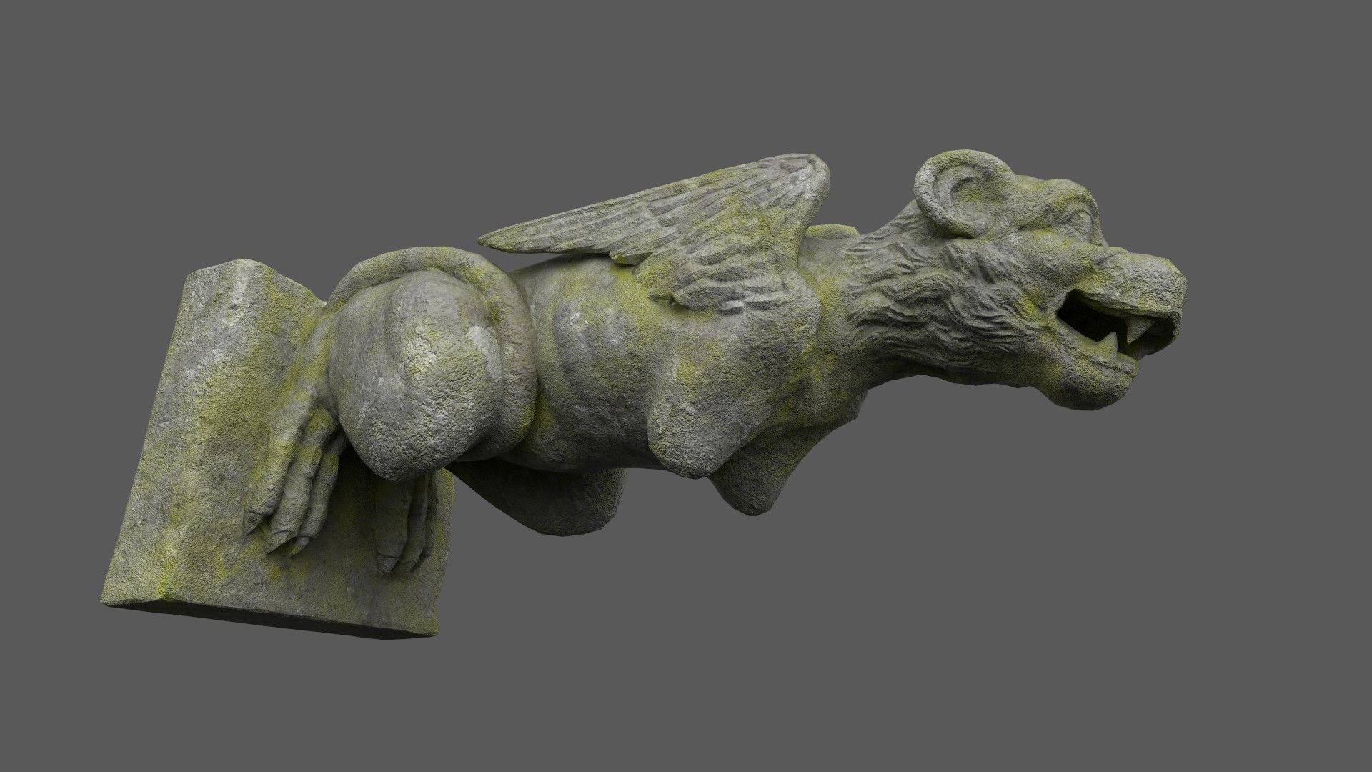 Gargoyle06 Low-poly 3D model_1