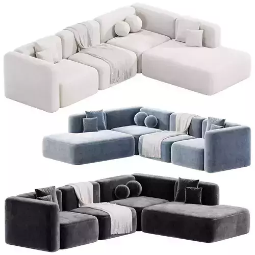   BASECAMP CHAISELOUNGE left Modular Sofa Low-poly 3D model