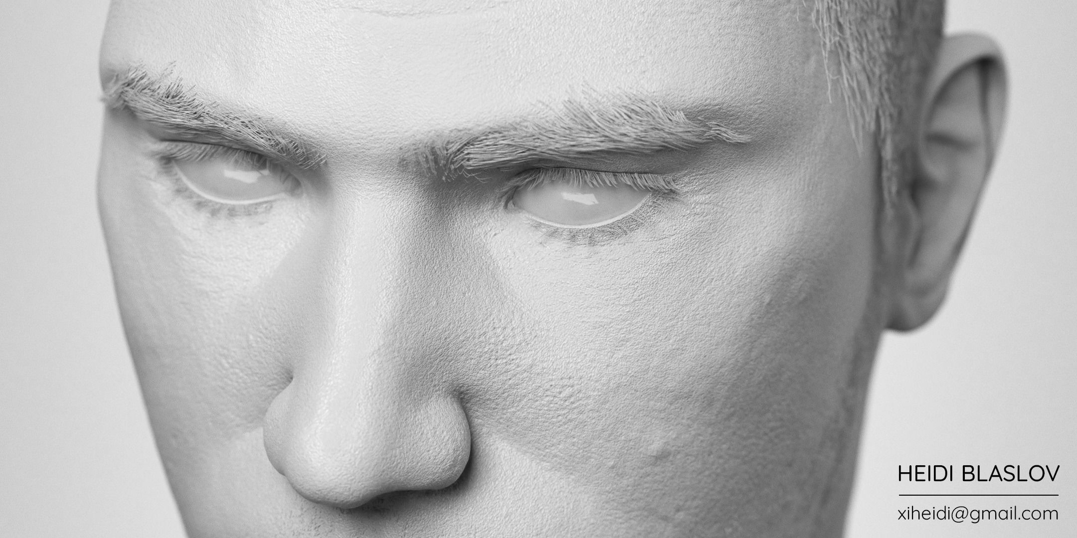 Photo-Realistic Human Male Head Low-poly 3D model_4