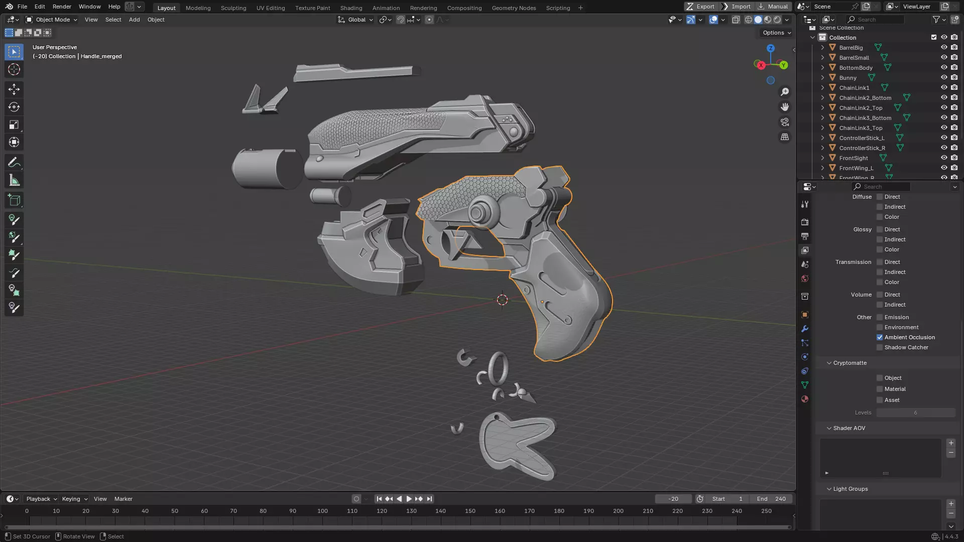 Overwatch 2 D va Pistol for Cosplay  3D print model_22