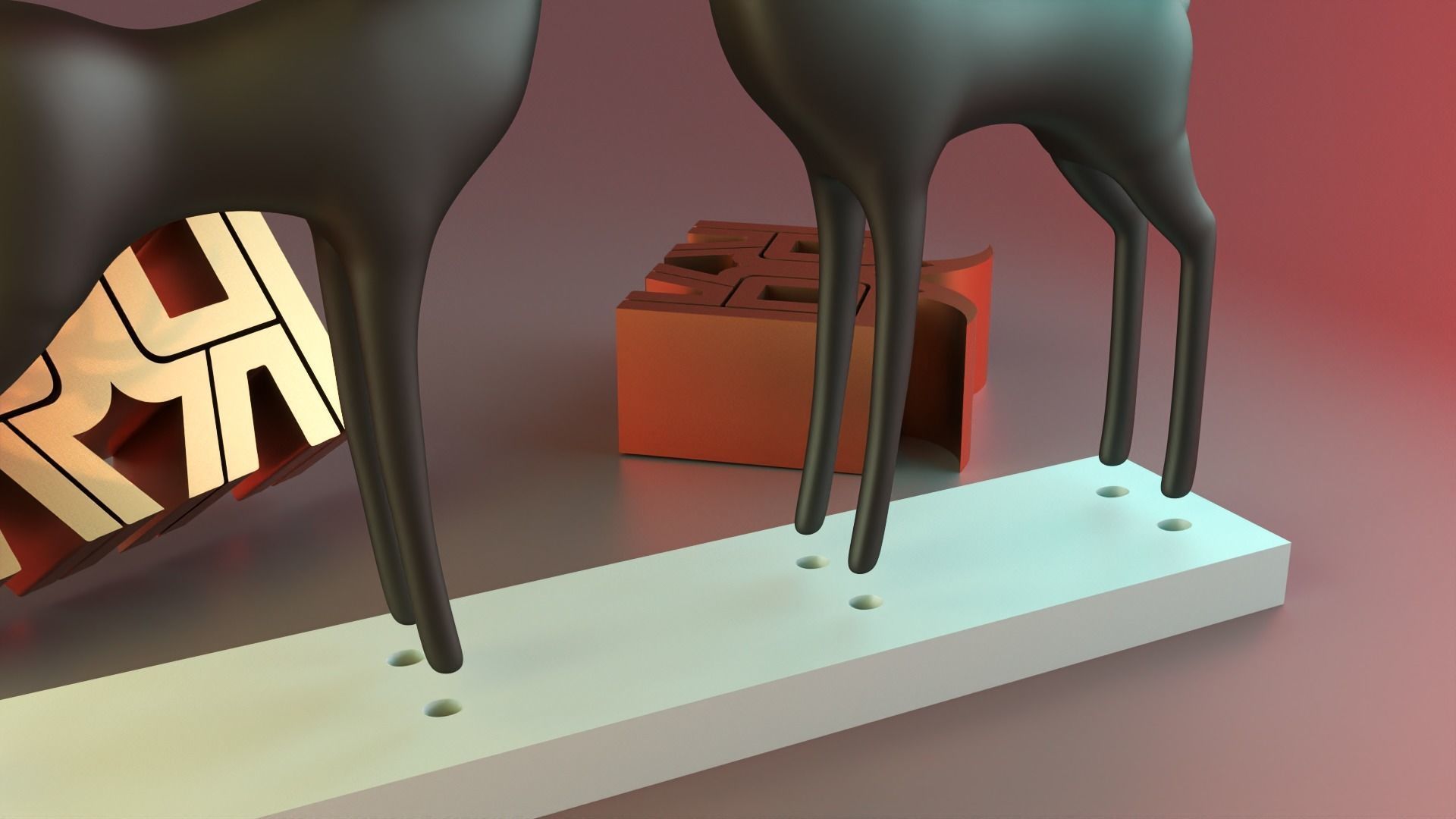 Christmas deer statue decor 3D print model_6