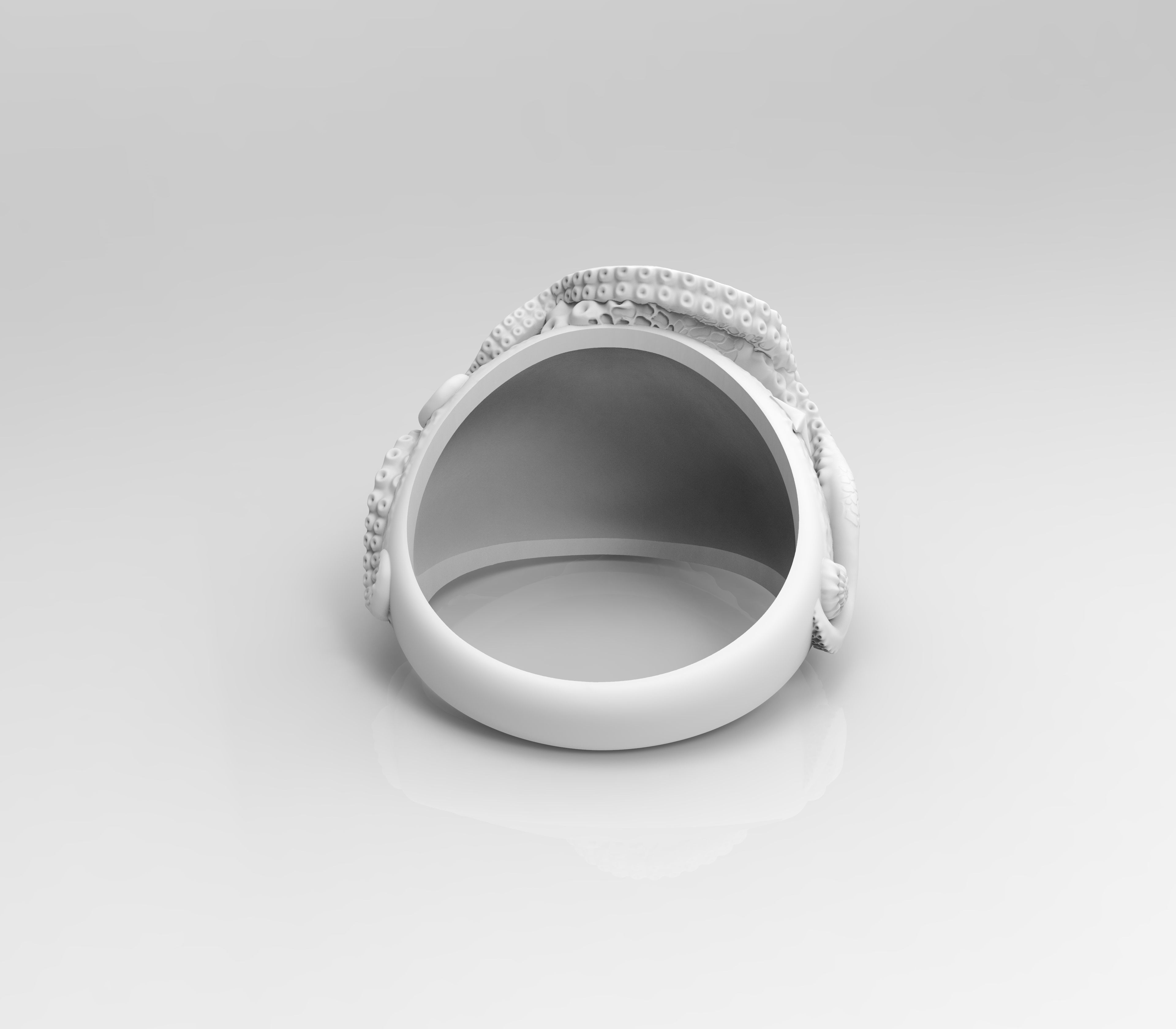 Ring-Octopus-3D model STL-file for 3D printing-Sea jewerly 3D print model_4