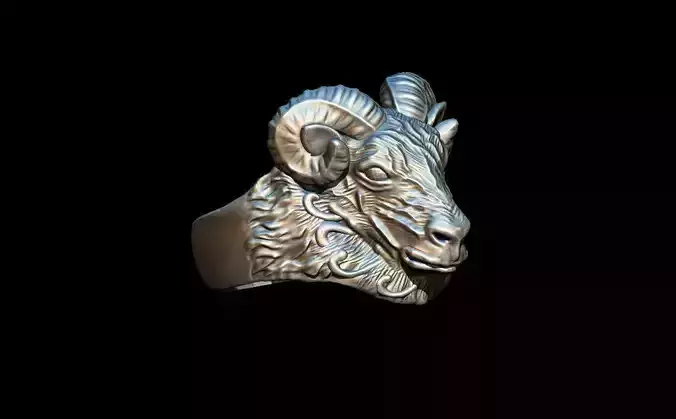 Goat ring 3D print model