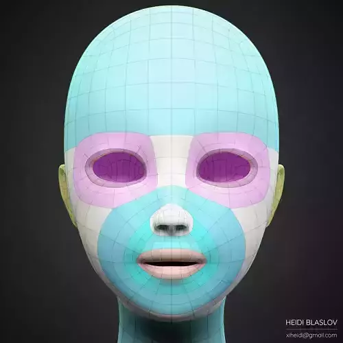 Stylized Female Girl Retopology Low-poly 3D model