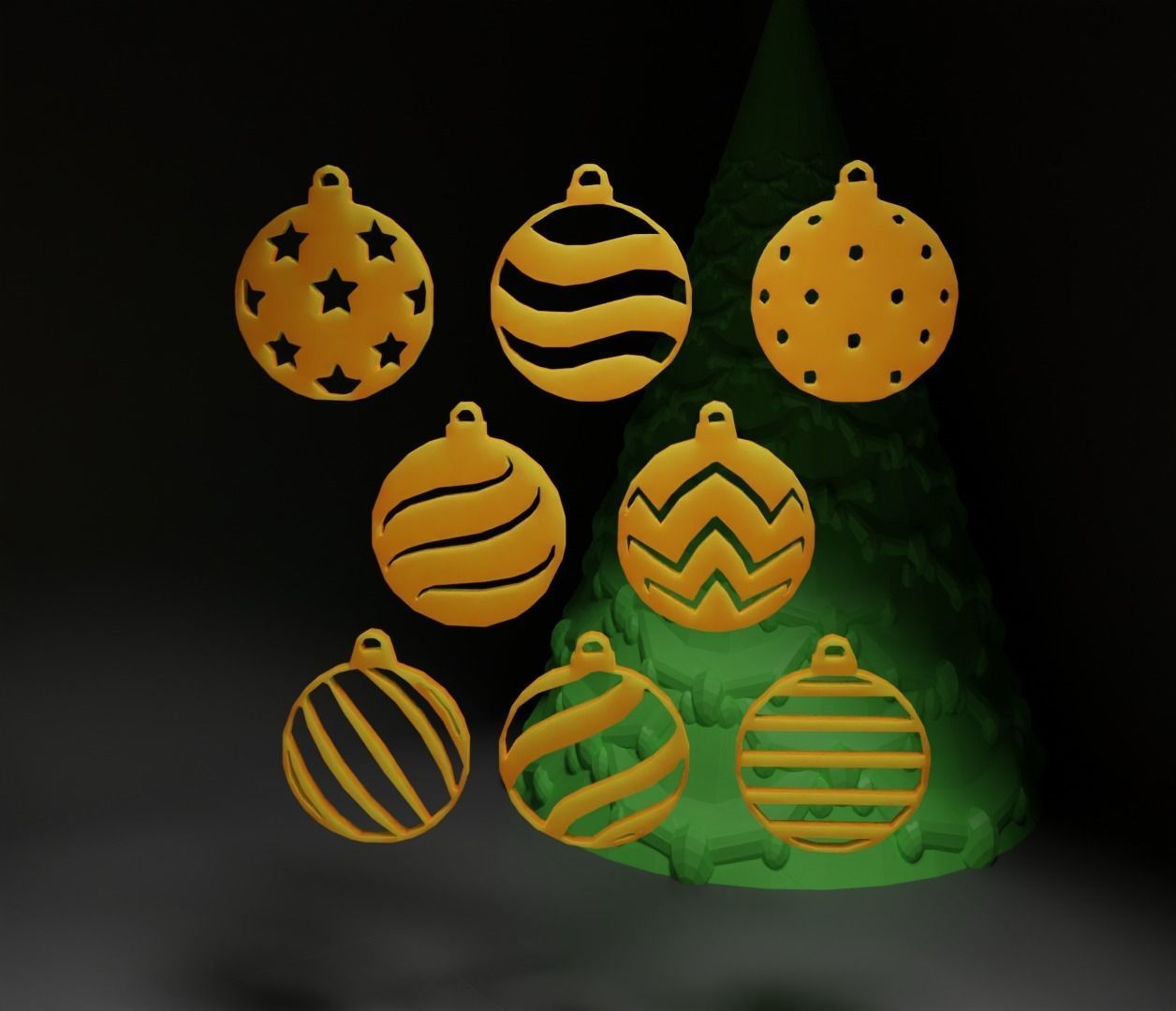 Christmas Ornament - Pendant - Christmas Tree Set 3D print model_18