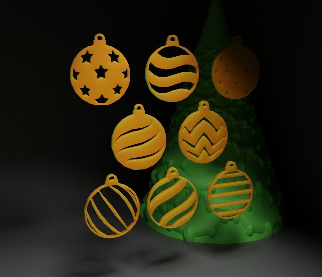 Christmas Ornament - Pendant - Christmas Tree Set 3D print model_34