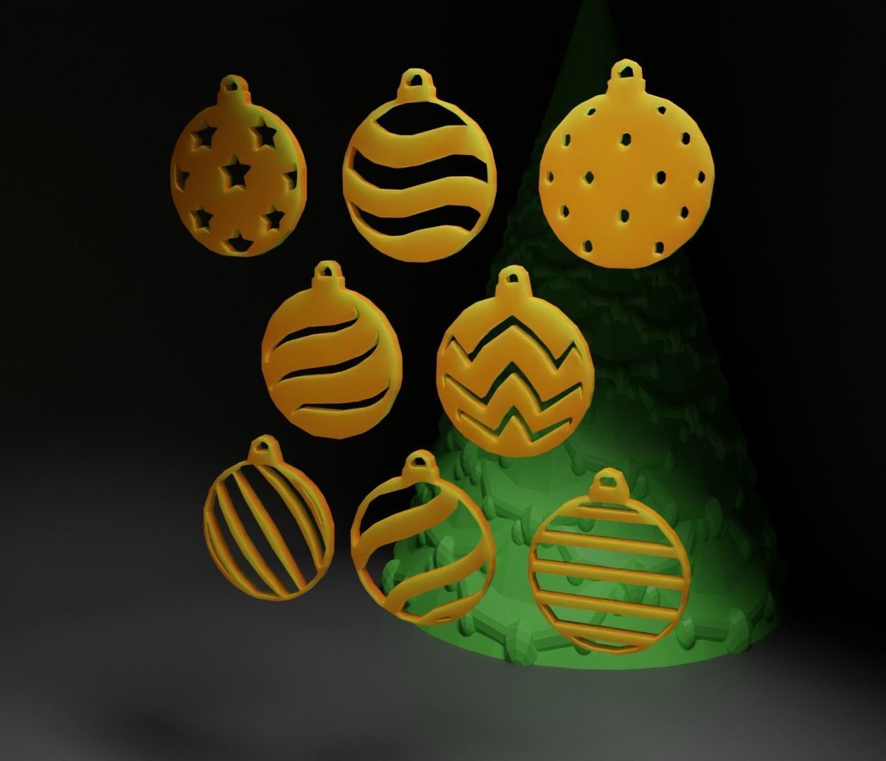 Christmas Ornament - Pendant - Christmas Tree Set 3D print model_23