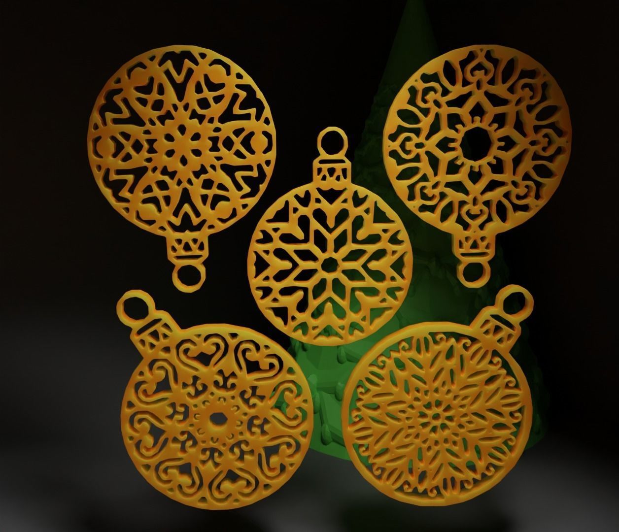 Christmas Ornament - Pendant - Christmas Tree Set 3D print model_21