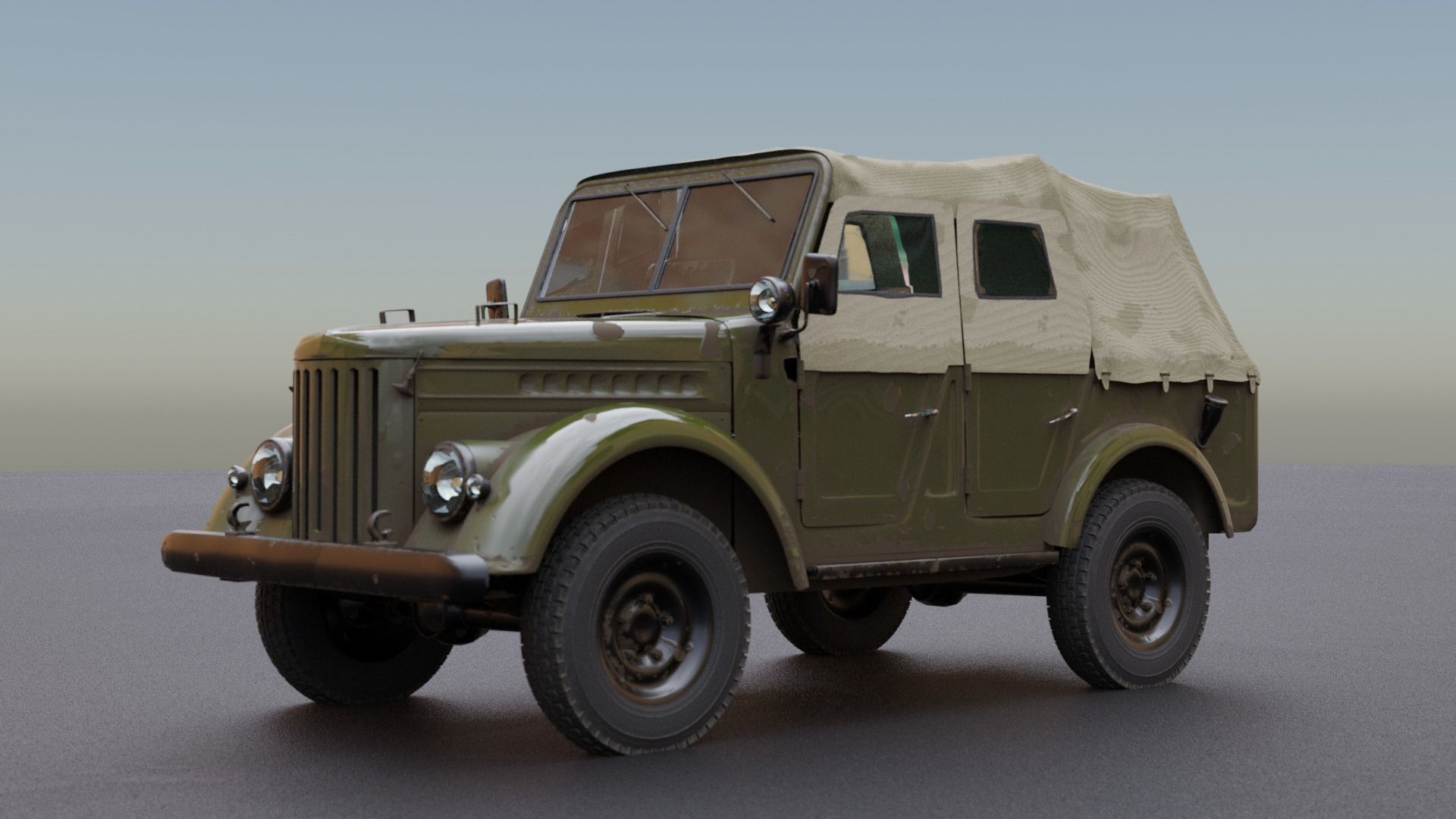 Gaz 69 3d Model Rigged Cgtrader 