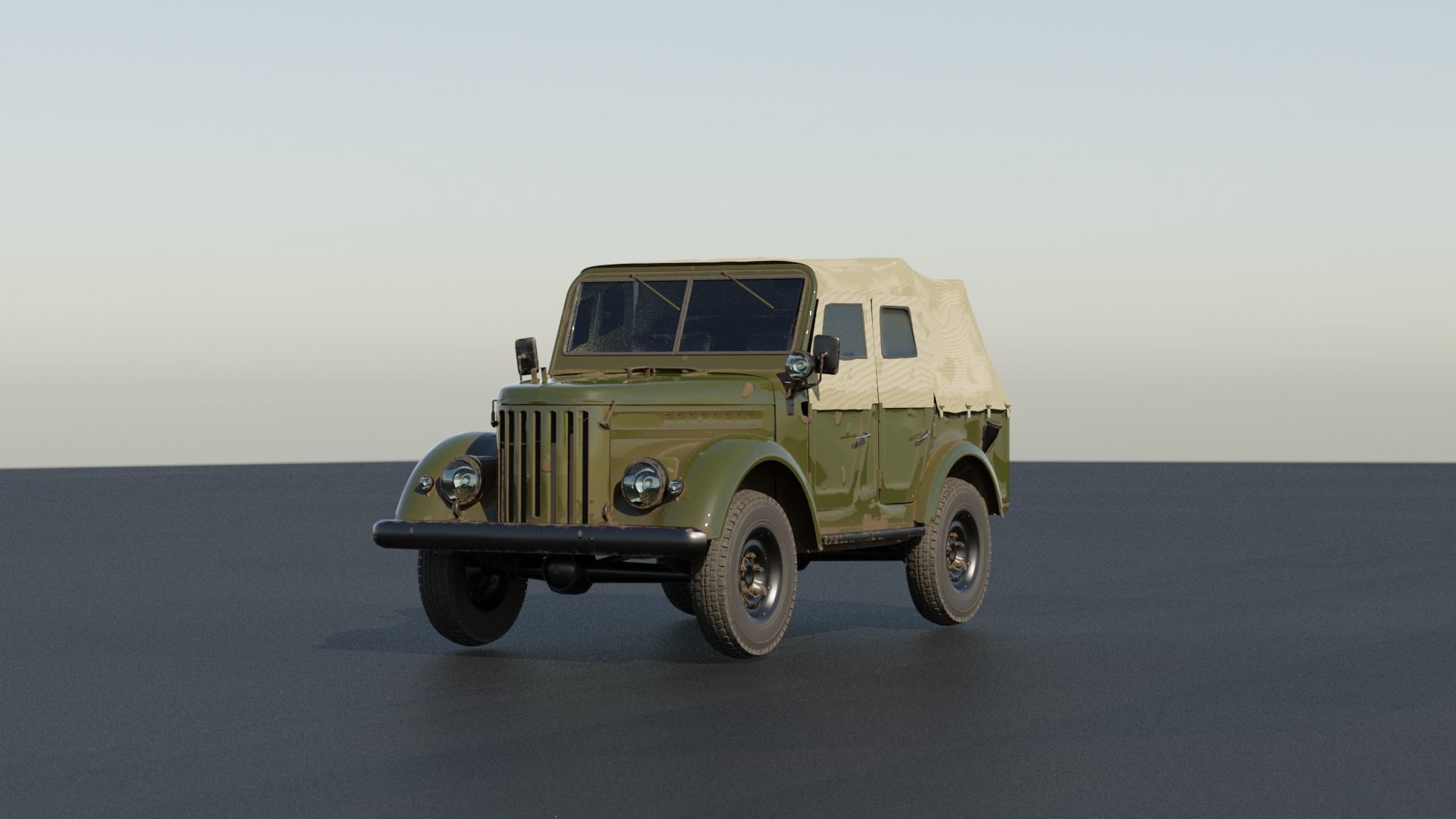 Gaz 69 3d Model Rigged Cgtrader 