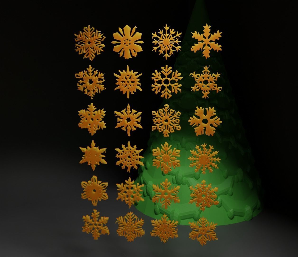 Christmas Ornament - Pendant - Christmas Tree Set  3D print model_5