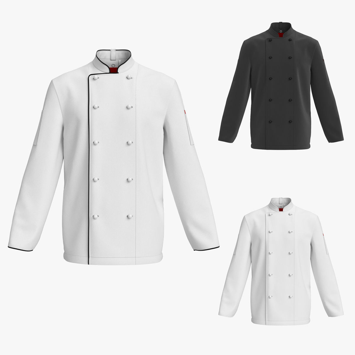Chef Uniforms 3D model_3