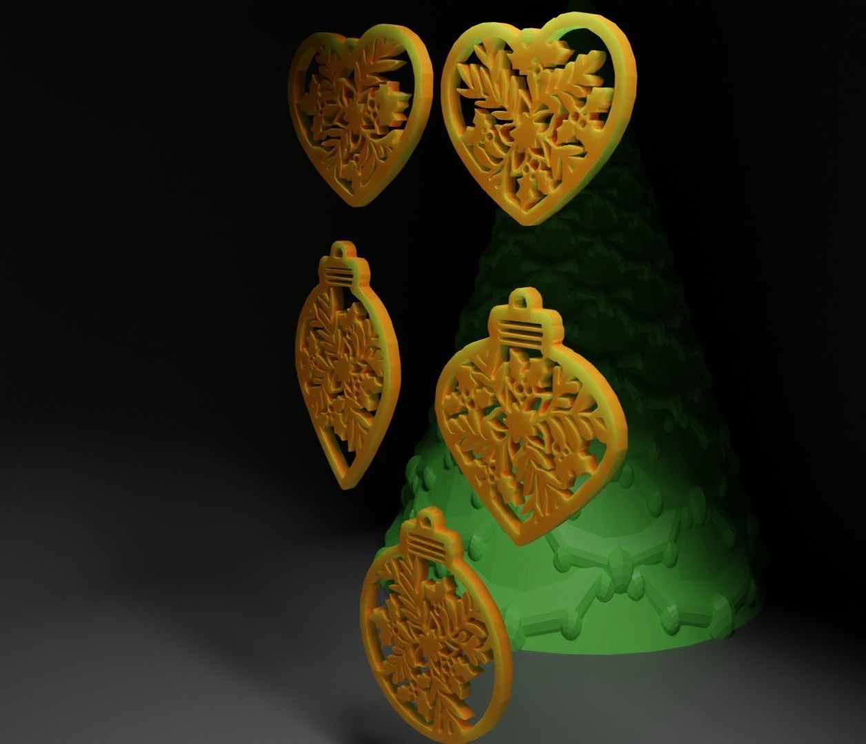Christmas Ornament - Pendant - Christmas Tree Set  3D print model_38