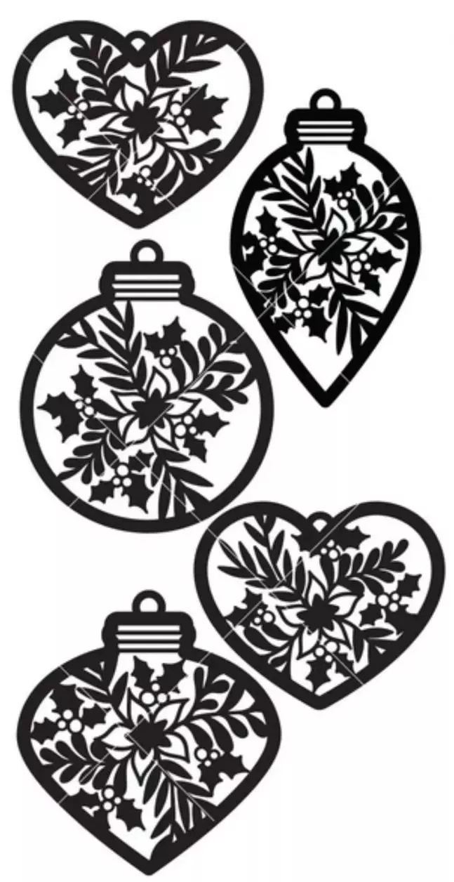 Christmas Ornament - Pendant - Christmas Tree Set  3D print model_0