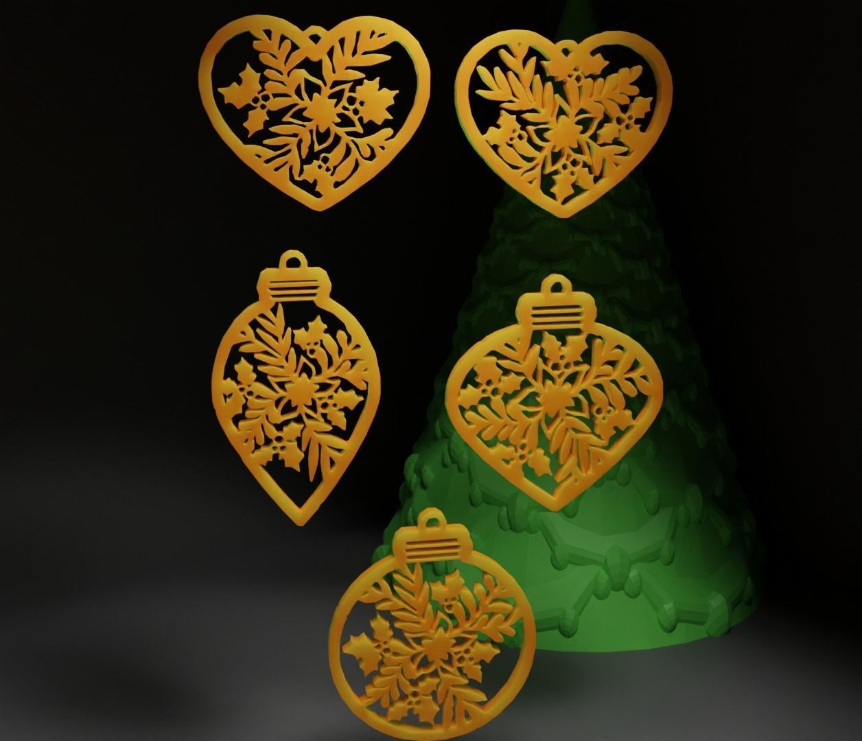 Christmas Ornament - Pendant - Christmas Tree Set  3D print model_11
