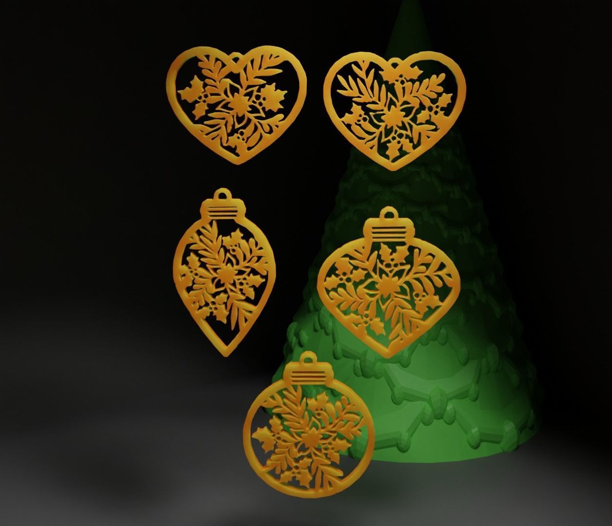Christmas Ornament - Pendant - Christmas Tree Set  3D print model_22