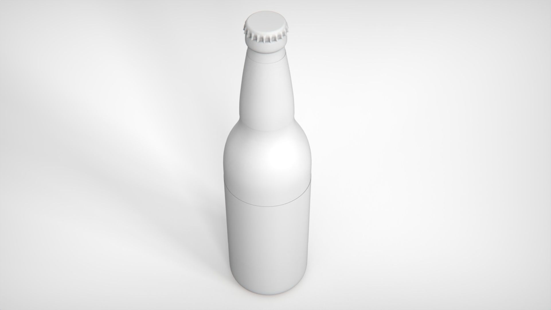 Beer or beverage glass bottle mockup with cap 3D model 3D model_5