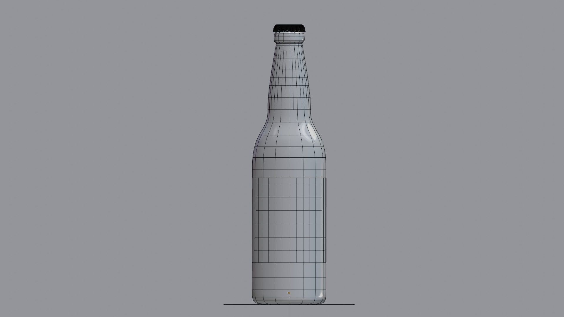 Beer or beverage glass bottle mockup with cap 3D model 3D model_6