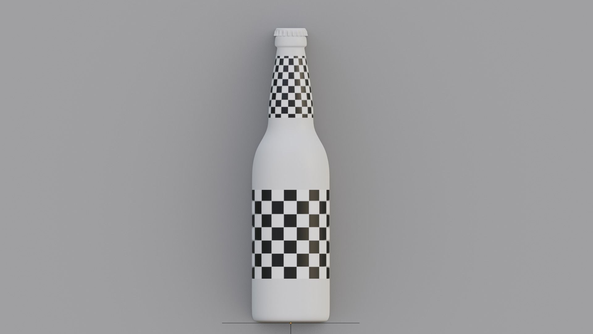 Beer or beverage glass bottle mockup with cap 3D model 3D model_7