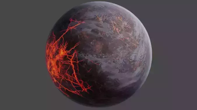 Dark Lava World Stylized 3D Environment