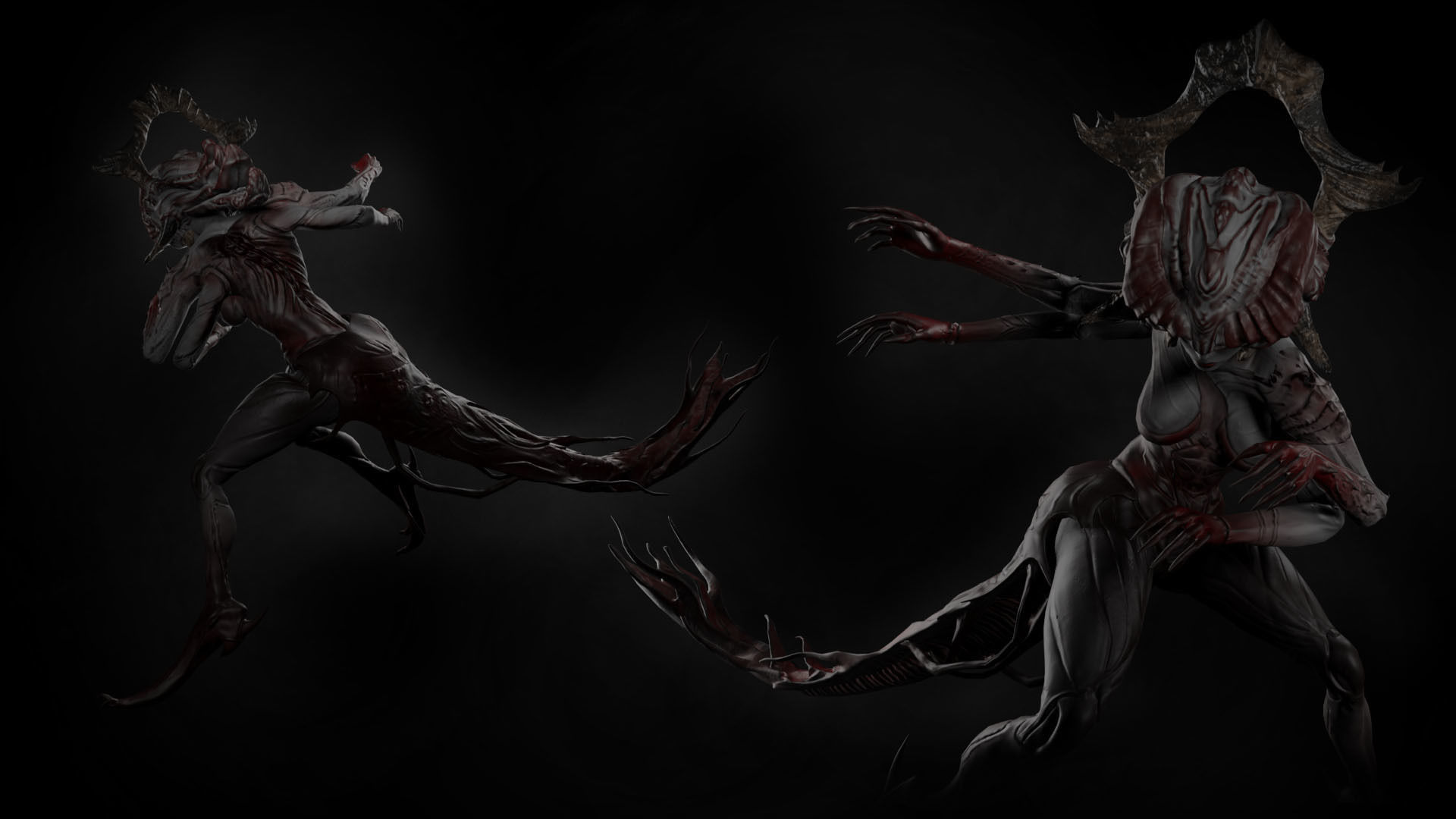 Girl monster Low-poly 3D model_3