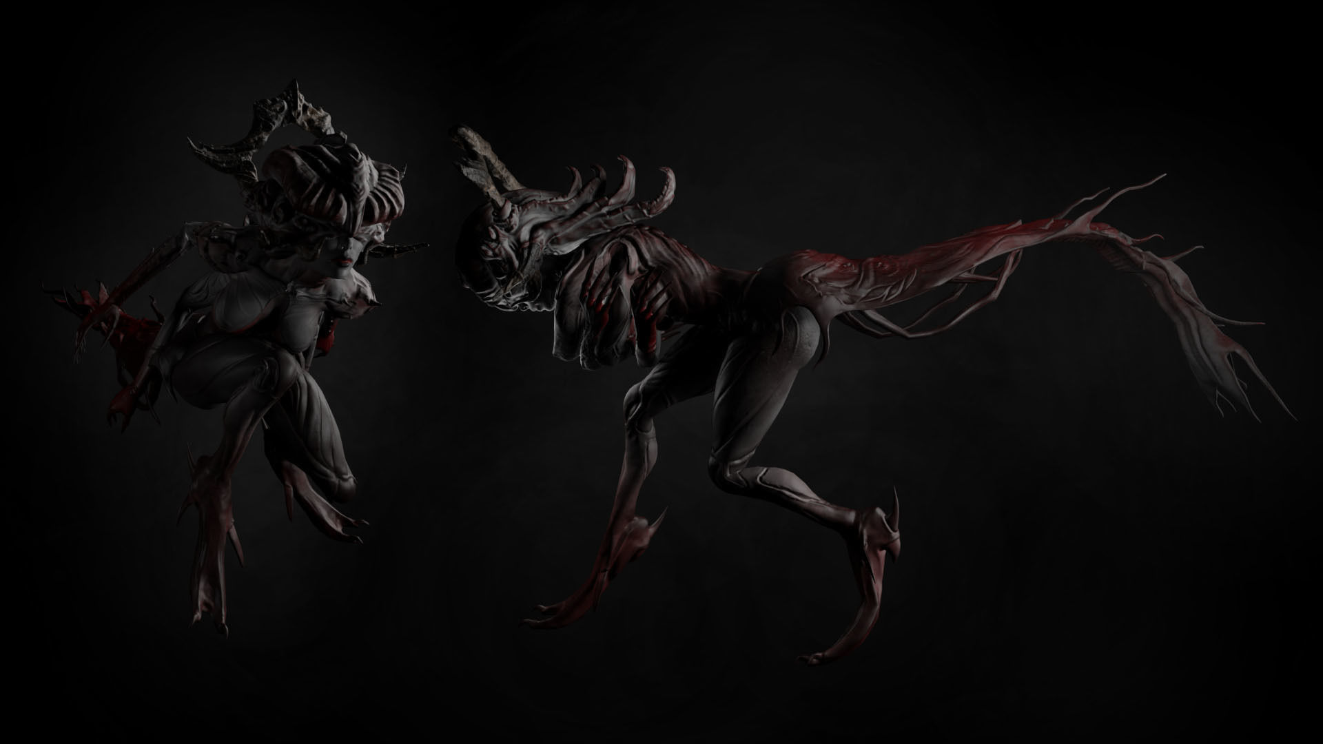 Girl monster Low-poly 3D model_2