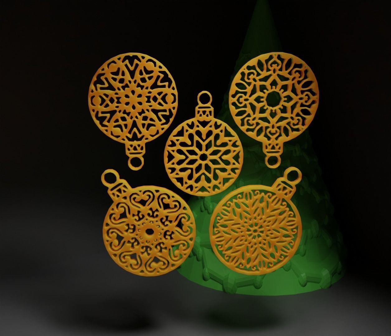 Christmas Ornament - Pendant - Christmas Tree Set 3D print model_43