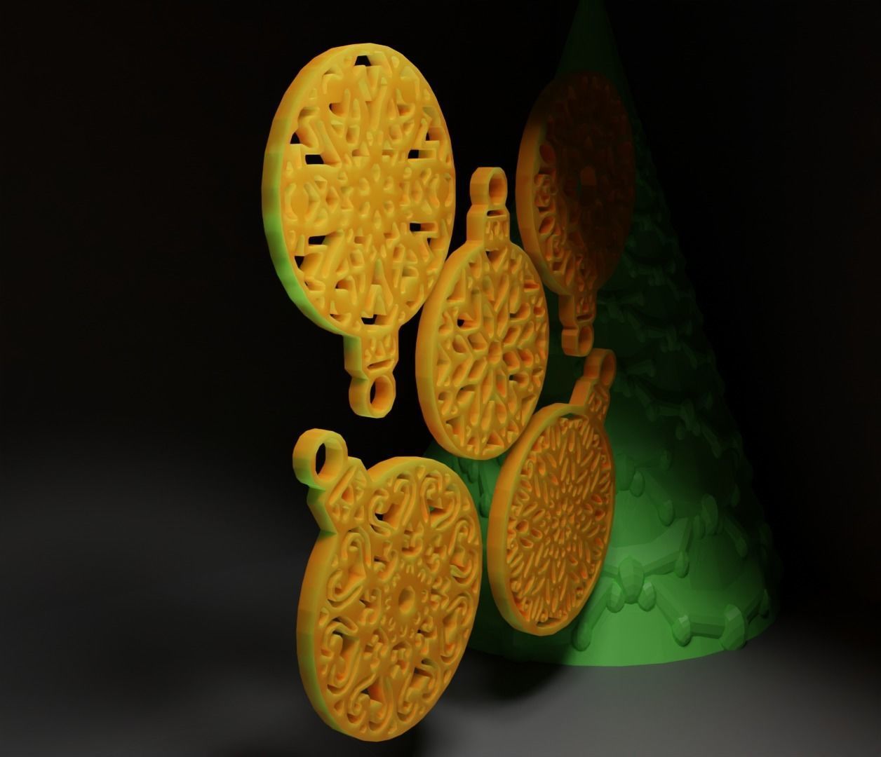 Christmas Ornament - Pendant - Christmas Tree Set 3D print model_7