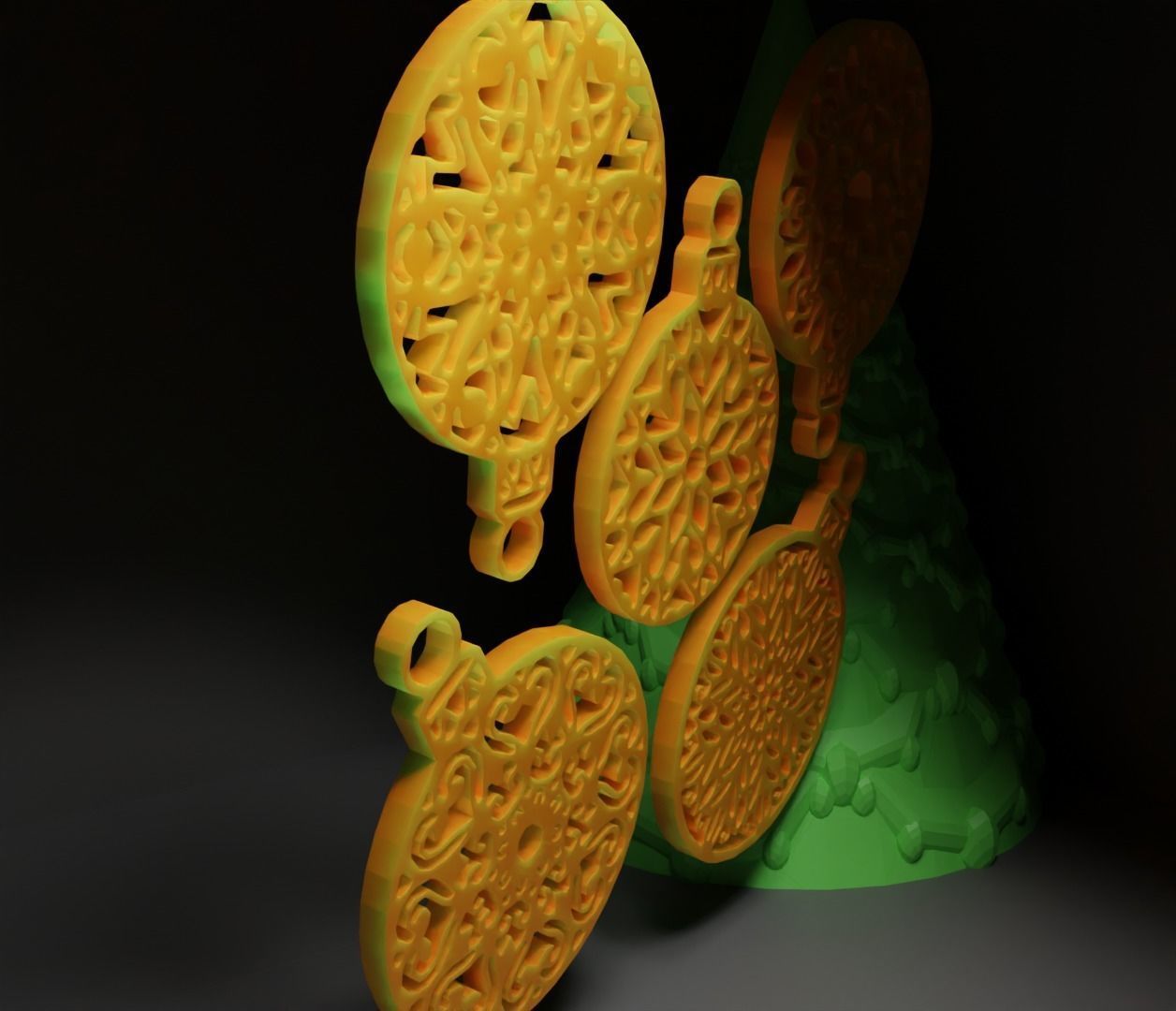 Christmas Ornament - Pendant - Christmas Tree Set 3D print model_14