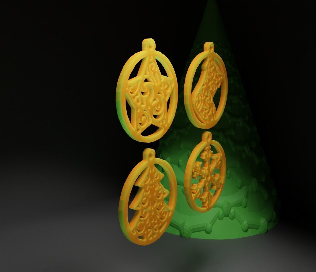Christmas Ornament - Pendant - Christmas Tree Set 3D print model_44