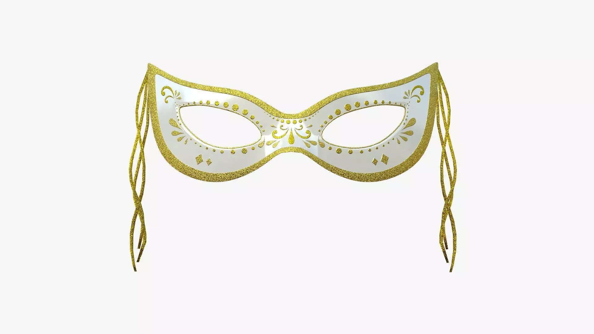 Carnival Mask A02 White Gold - Costume Character Design Low-poly 3D model