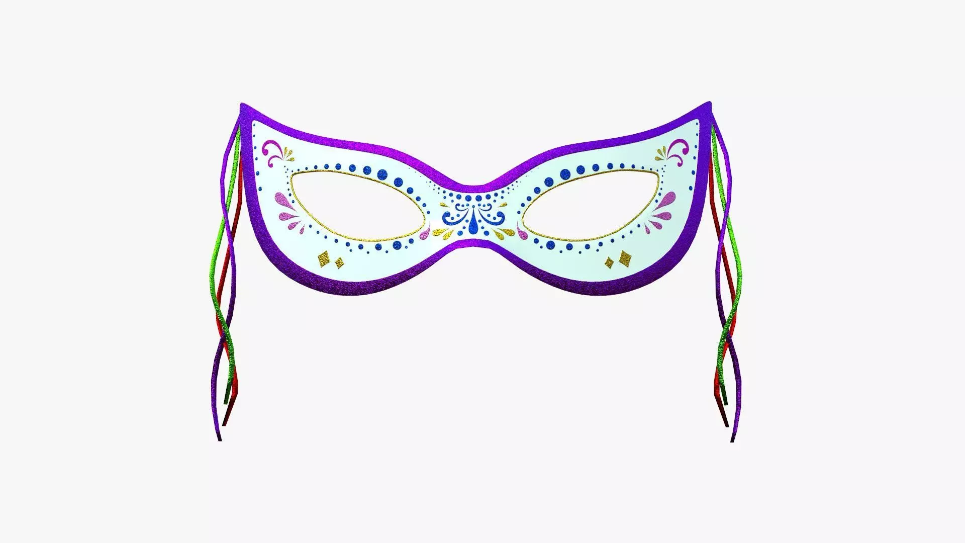 Carnival Mask A04 Colored - Costume Character Design Low-poly 3D model