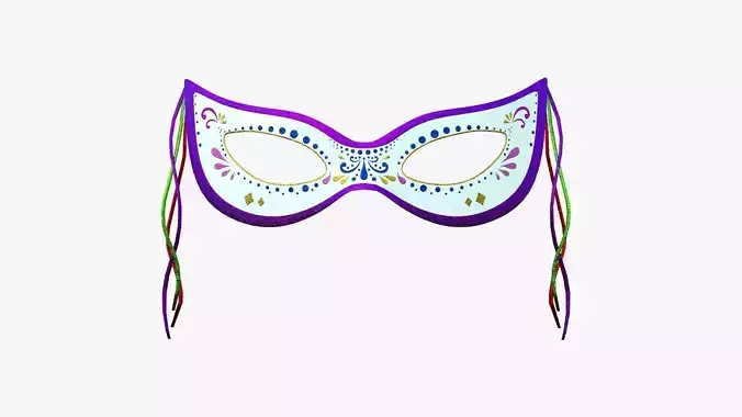 Carnival Mask A04 Colored - Costume Character Design Low-poly 3D model