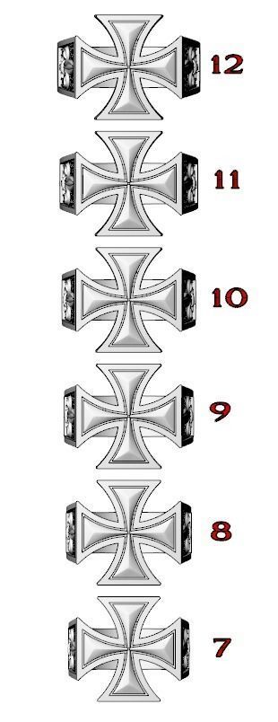 Ring Maltese cross with fleur-de-lis 793 3D print model_14