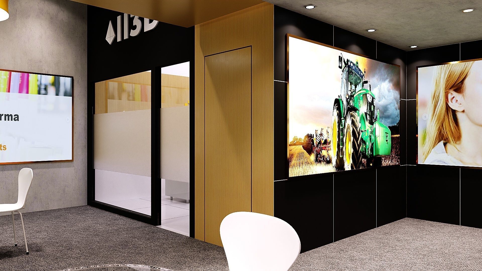 Exhibition Stand Stall 2 Side Open 10X8 3D model_6